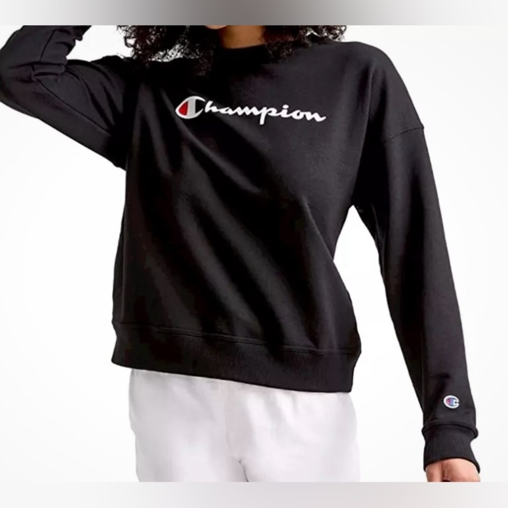Champion Powerblend Graphic Crew sweatshirt Script Logo plus size